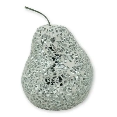 Buy Angraves Mosaic Glass Silver Pear Home Decorative Fruit Bowl Display Piece Gift • 9.95£