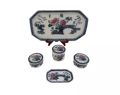 Buy Vintage Bundle Losol Ware Langham Serving Tray & Round Trinket Boxes Decorative • 4.99£