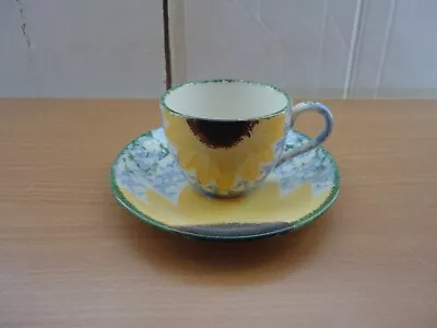 Buy Poole Pottery Hand Painted Cup & Saucer Set Yellow Vincent Sunflowers Design • 0.99£