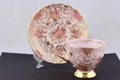 Buy Tuscan Fine English Bone China Teacup And Saucer Pink & Gold Floral – Mint • 80.61£