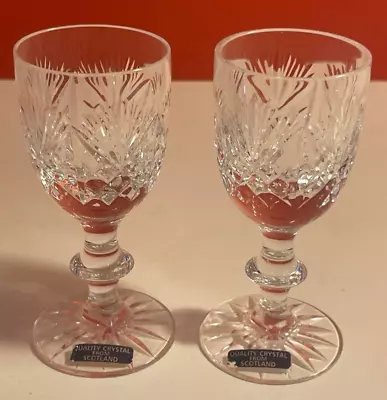 Buy Edinburgh Crystal Iona Cordial Glasses, Set Of 2, Etched, Labelled • 18.99£