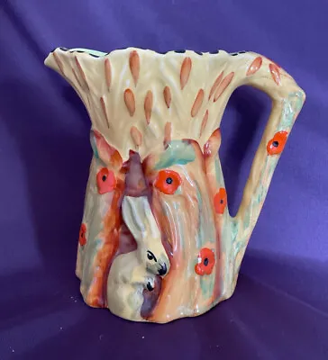 Buy Vintage  Art Deco Burleigh Ware Pottery Pitcher With Rabbit 6 Inch High • 50£