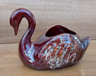 Buy Kernewek Cornwall Pottery Brown Glazed Swan Trinket Holder • 6.50£