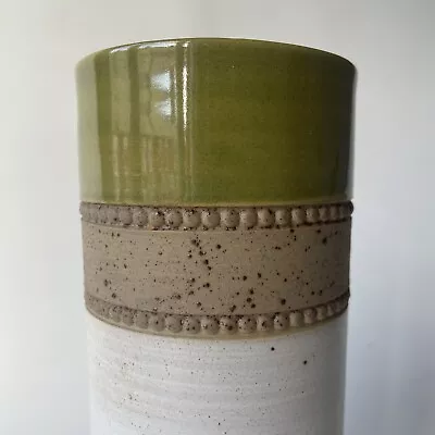 Buy Tall Denby Potters Wheel David Yorath Green & White Vase Vtg Mid Century 60s 70s • 32£