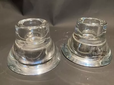 Buy Pair Glass Tea Light / Candle Stick Holders Use Both Sides Ikea • 8.99£