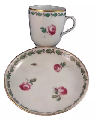 Buy Antique 18thC Doccia Ginori Porcelain Rose Motif Cup & Saucer Porzellan Tasse • 360.63£