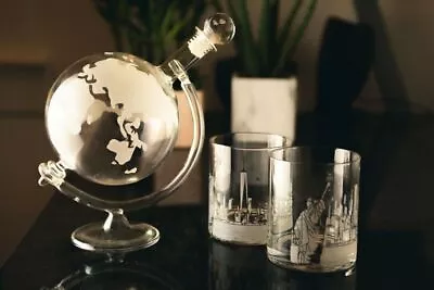 Buy Christmas Novelty Globe Decanter Glass Whisky Spirit Decanter 70cl World Map • 22.99£