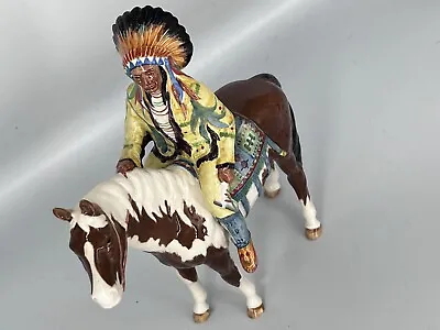 Buy Rare & Mint Beswick Model 1391 Horse Mounted Native North American Indian Chief • 279£