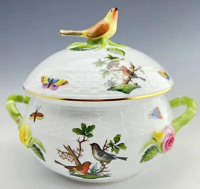 Buy 🦋MINT HEREND Rothschild Bird Vegetable Tureen Dish Flowers & Asparagus Handles • 378.54£