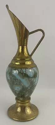 Buy Vintage MCM Delftware Handpainted Brass Marbled Blue Ewer Pitcher  Holland  • 30.24£