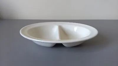 Buy Maddock Royal Vitreous England Small White Ceramic Oval Divided Serving Dish • 3£