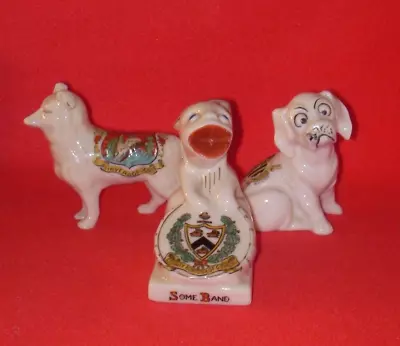 Buy Crested China DOGS Invergordon , Grimsby , Blackpool Crests • 4.99£