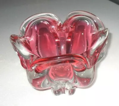Buy LARGE HEAVY Vintage 1960s Josef Hospodka Chribska Bohemian Cranberry Glass Vase  • 59.99£