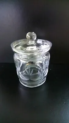 Buy Vintage Retro Dainty Cut Glass Preserve Pot With Lid Suitable For Jam/Honey AF   • 4.99£