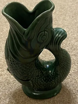 Buy Dartmouth Pottery Vintage Green Gurgling Fish Jug Vase 7.5 Inches/19cm. • 65£