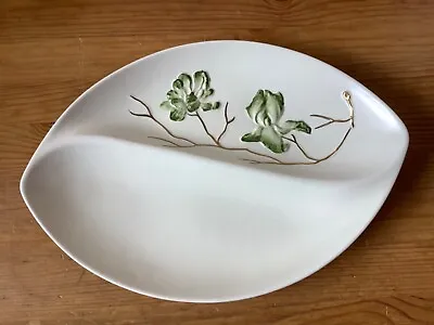 Buy Vintage Carlton Ware 2 Section Serving Dish, 30 Cm Long,Cream With Green Flowers • 12£