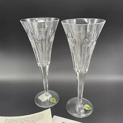 Buy Waterford Crystal Millennium Toasting Flutes Set 2 Champagne Love Hearts W/Box • 57.49£