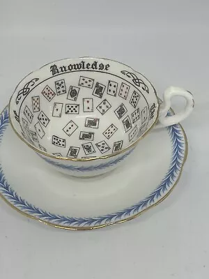 Buy Vintage Aynsley Bone China Cup Of Knowledge Fortune Telling Cup And Saucer • 9.99£