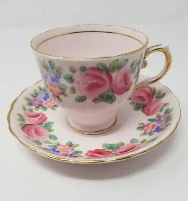 Buy Vintage Tuscan Fine English Bone China Tea Cup And Saucer England Pink Floral  • 17.05£
