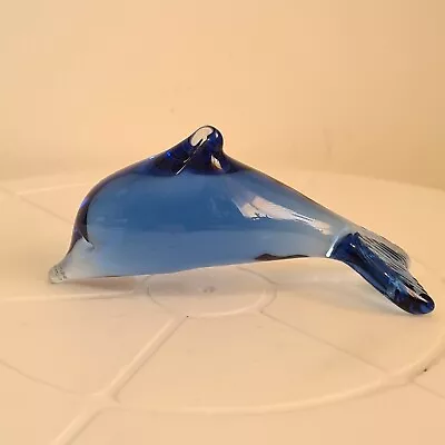 Buy Wedgwood Blue Glass Dolphin Vintage Art Glass Dolphin Approx 11cm Long VGC  • 8.99£