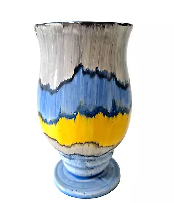 Buy Beswick Ware Art Deco Blue Yellow Grey  Urn Shape Vase Hand Painted • 25.99£