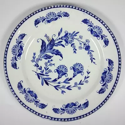 Buy Antique Pountney Bristol Pottery Dinner Plate 26cm/10  Weston Pattern Blue White • 18.50£