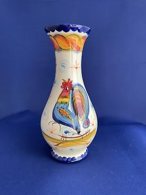 Buy Hand Painted Small Vase Portuguese Cockerel And Heart Motifs Colourful And Fun • 2.99£