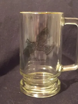 Buy VTG Flying Grouse Pheasant Glass Tankard Beer Stein Crystal Clear Gold Ring Top • 9.62£