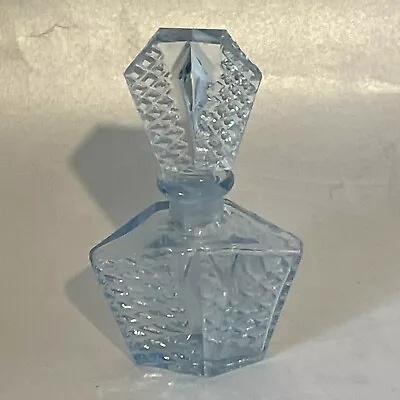 Buy Vintage Ice Blue Shaped Glass Perfume Bottle Marked Foreign Dressing Table Decor • 18.99£