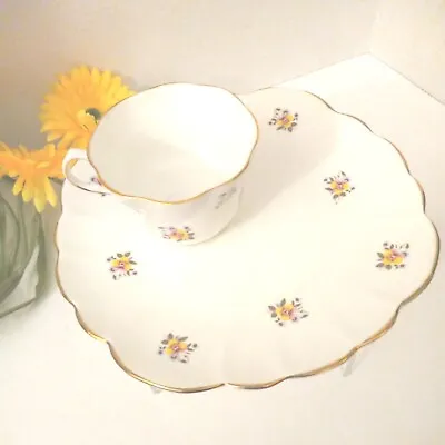 Buy Vintage Rosina Fine China Tea Cup~Pastry Plate Combo Set Pansies Gold Trim RARE • 7.55£