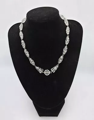 Buy Vintage Art Deco Faceted Czech Crystal Glass Bead Necklace • 20£
