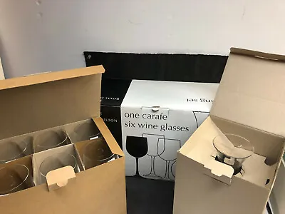 Buy Royal Doulton Decanter Carafe And 6 Wine Glasses From England - New In Box • 109.57£