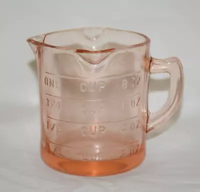 Buy Vtg Pink Depression Glass 3 Spout Measuring Cup Unmarked!! • 34.09£