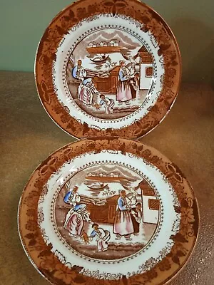 Buy Set Of Six, Victorian Staffordshire 'Oriental' Side Plates, 18cm • 11.95£