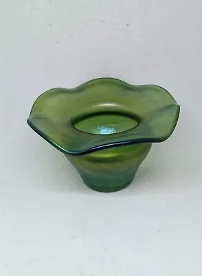 Buy Art Nouveau Loetz Small  Green Iridescent Vase • 35£