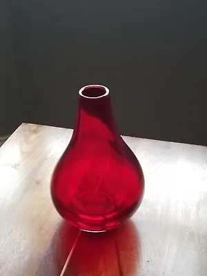 Buy A Stunning, Rare 1950s Whitefriars Ruby Red Glass Organic Onion Vase • 42£