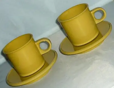 Buy 2 Lovely Noritake Vintage Retro Mustard Yellow Coffee Tea Cup & Saucer • 12.99£