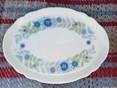 Buy Vintage Wedgwood  Bone China - Clementine Oval Tray/ Plate Blue & White • 12.50£
