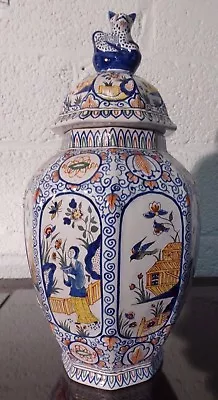 Buy Large Antique Delftware Jar Dutch Pottery Ceramic Delft Signed Chinese Vase • 471.75£