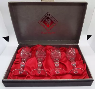 Buy EDINBURGH INTERNATIONAL CRYSTAL HAND CUT BOXED SET OF FOUR 11.5 Cm PORT GLASSES • 17.95£