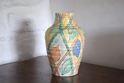 Buy Large Art Deco Pastel Coloured Foliate Vase By Kensington Pottery, Statement • 96£