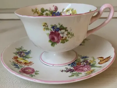 Buy Lovely Vintage Shelley England Fine Bone China Tea Cup/Saucer PINk Flowers • 26.99£