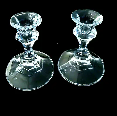 Buy Pair Of Lead Crystal 24% Candlestick Holders Vintage Made In USA • 12.99£