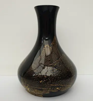Buy STUART STRATHEARN Black Ebony & Gold Azurene Glass Vase IESTYN DAVIES Scotland • 24£