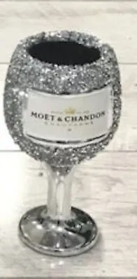 Buy Sparkly Silver Crushed Diamond Shelf Sitter Bottle Ornament Bling Glitter Gift • 7.99£