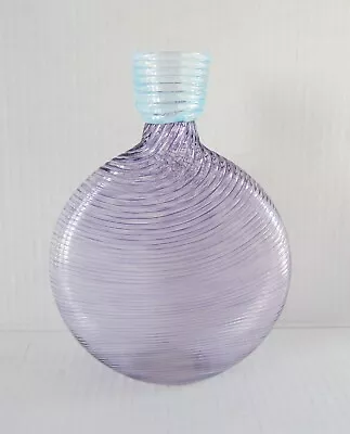 Buy Studio Paran Richard Jones Art Glass Optic Twist Swirl Flask Vase 7 1/4  Signed • 38.52£