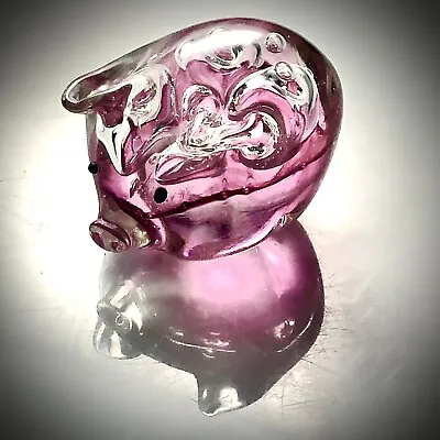 Buy Vintage Murano Styled Pink Bubbled Pig Small  Paperweight  In Excellent Shape B6 • 19.99£