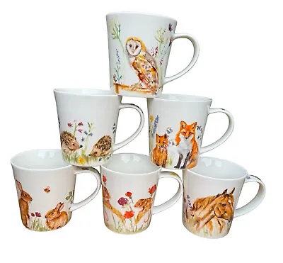 Buy Wildlife Mug Set Of 6 Fine China Coffee Tea Mugs Cups Set Home Kitchen Drinkware • 29.99£