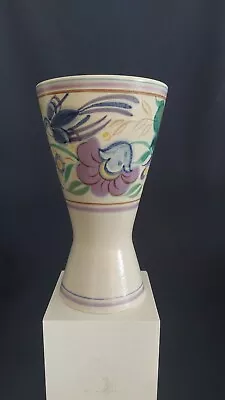 Buy Poole Pottery Traditional TV Floral Pattern Dumbbell Goblet Vase C.1960s • 45£