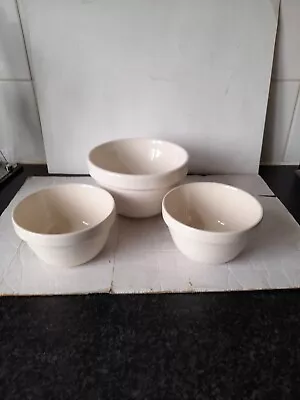 Buy Vintage Pudding Bowls X3 Made By Mason Cash , All Good Order, 140x90mm Largest • 4.99£